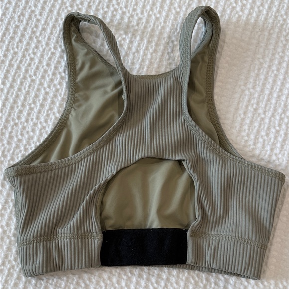 Tan + Lines Ribbed Sports Bra - Picture 5 of 5